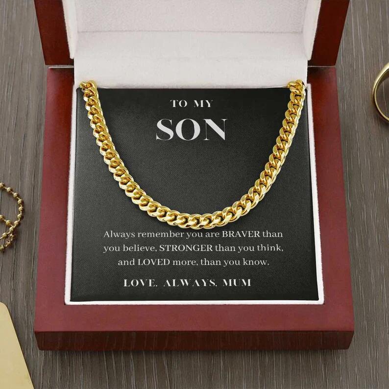 Mum To Son - Always Remember You Are Braver - Necklace
