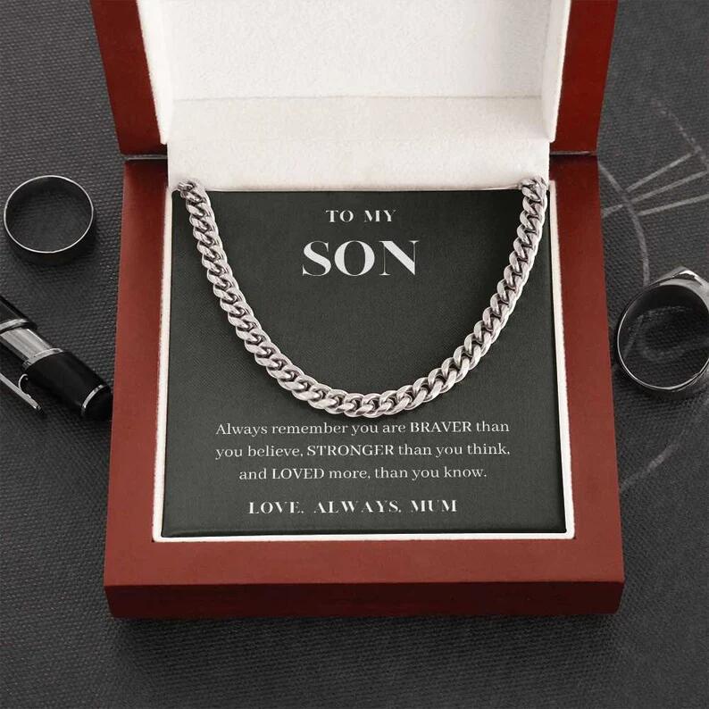 Mum To Son - Always Remember You Are Braver - Necklace