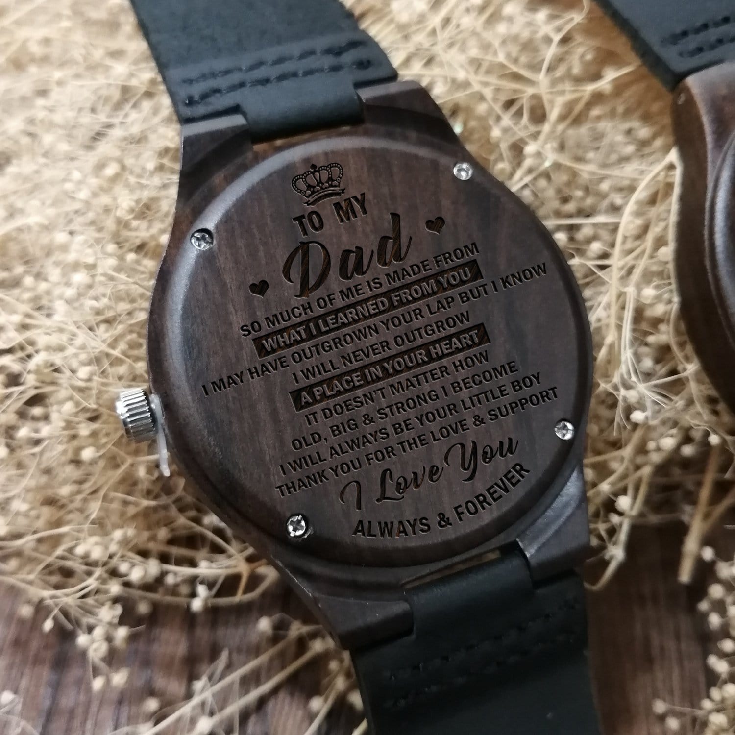 Father's Day Gift - I Will Always Be Your Little Boy Engraved Wood Watch