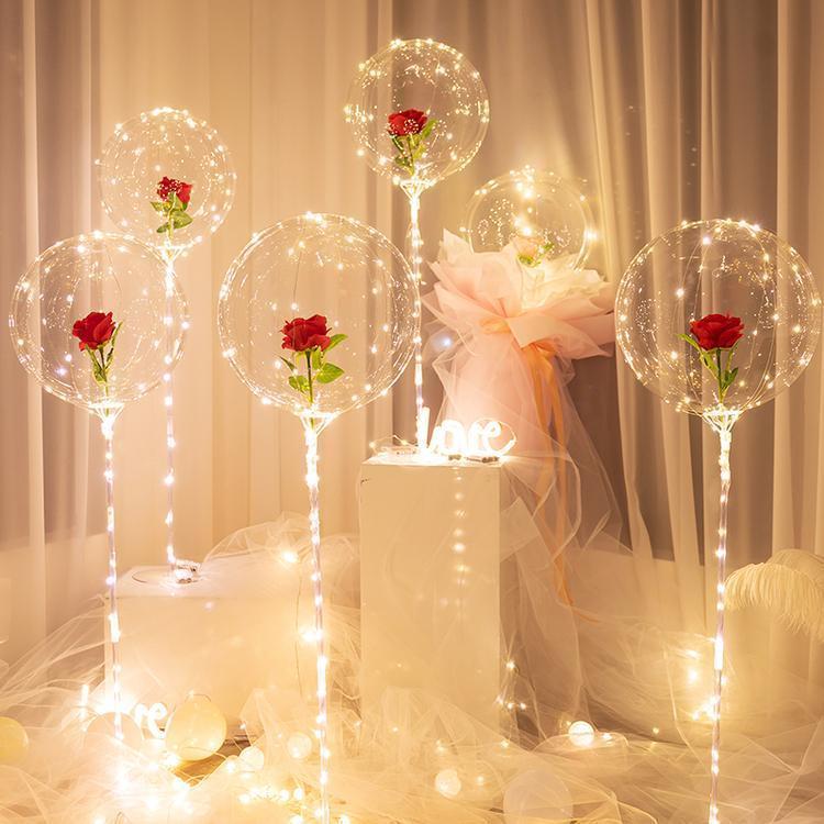 (Hot Sale -50% Off)LED Luminous Balloon Rose Bouquet