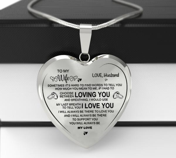 "To My Wife"Heart Necklace
