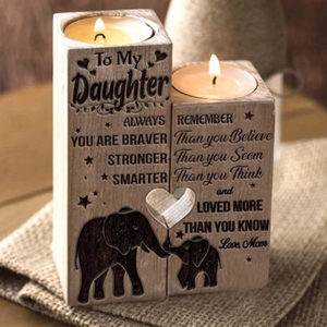 Mom to Daughter - You Are Loved More Than You Know - Engraved Candle Holder
