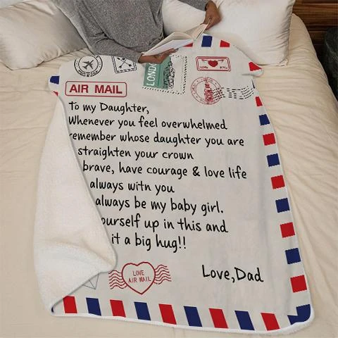 50% OFF Best Gift-Dad To Daughter - Straighten Your Crown - Colorful  woolen blanket