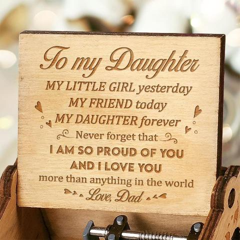 Dad To Daughter - I LOVE YOU MORE THAN ANYTHING IN THE WORLD - Engraved Music Box