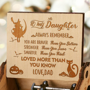 Halloween Hot Sale-Dad To Daughter - Happy Halloween- Engraved Music Box
