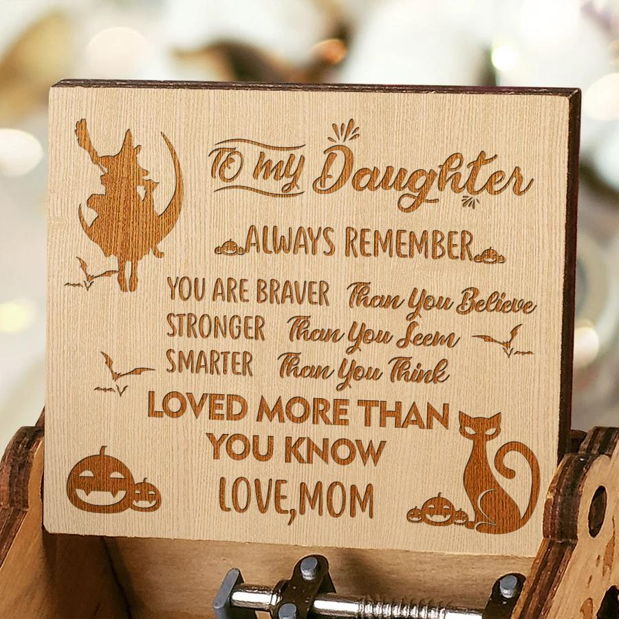 Halloween Hot Sale-Mom To Daughter - Happy Halloween- Engraved Music Box