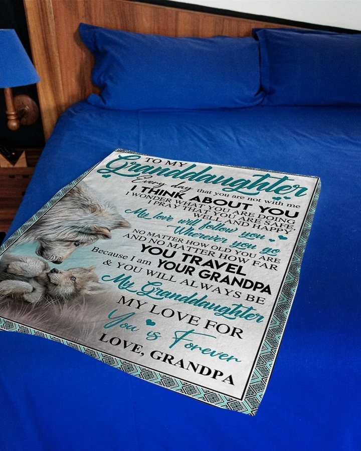 50% OFF Best Gift-Grandpa To Granddaughter - I THINK ABOUT YOU - Blanket