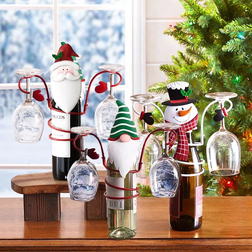 Christmas decoration-Holiday Wine Bottle & Glass Holders 1