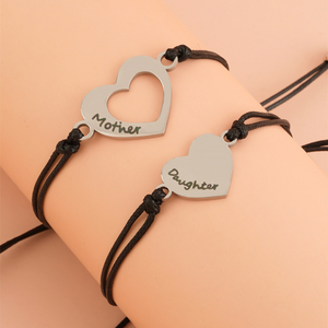 Mom and Daughter -Love Bracelets Set with Cards