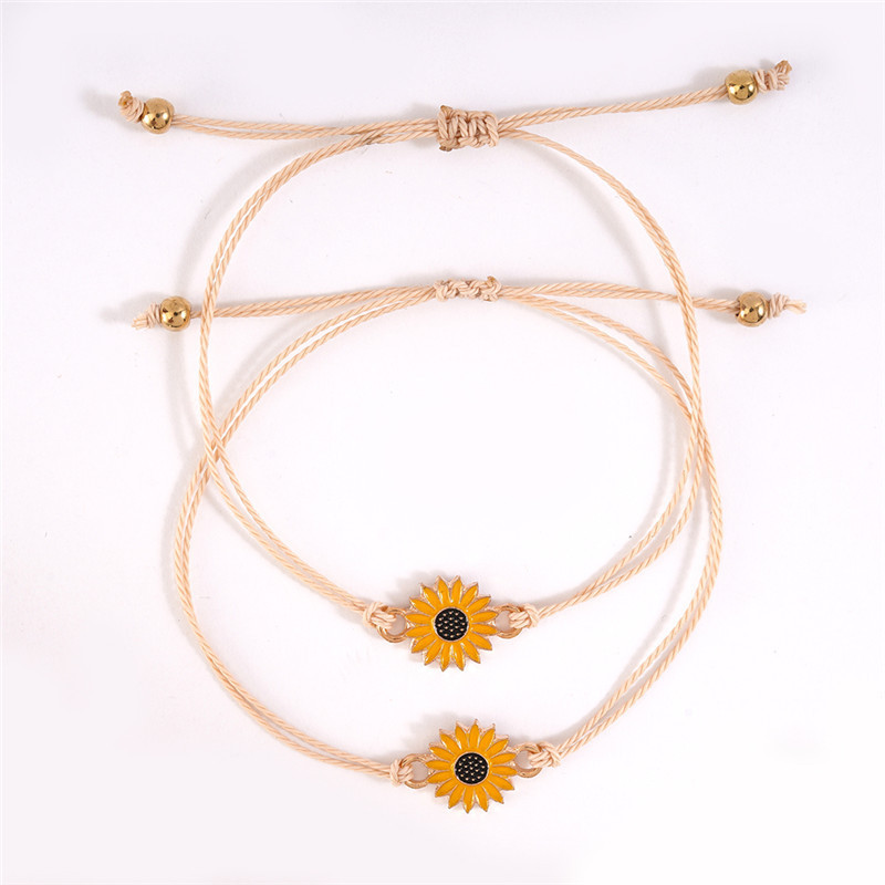 Sunflower Bracelet Set with Card, Jewelry Set with Cards