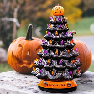 🎄Halloween Colored Lights Christmas Tree-Handcrafted and Hand Painted