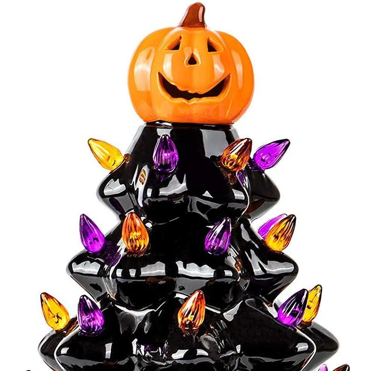 🎄Halloween Colored Lights Christmas Tree-Handcrafted and Hand Painted