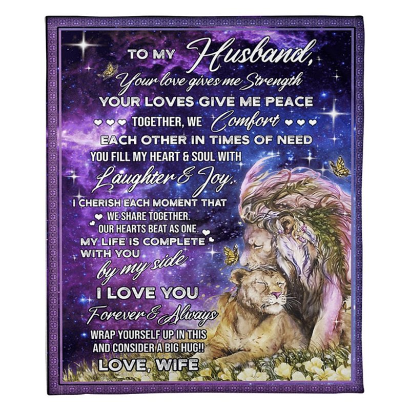 To My Husband - Your Love Gives Me Strength Fleece Blanket