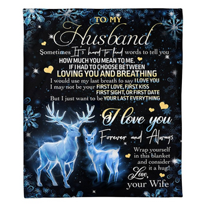 To My Husband - Sometimes It's Hard to Find Words to Tell You Fleece Blanket