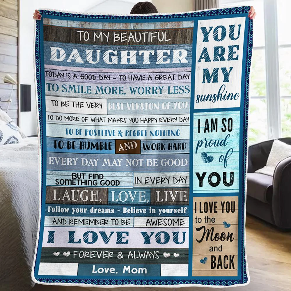 50% OFF Best Gift- Mom To Daughter - Smile More, Worry Less - Blanket