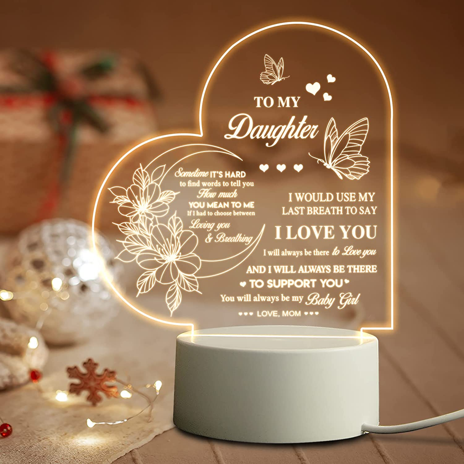 Mom To Daughter -you will always be my baby girl -LED Night Light Lamp