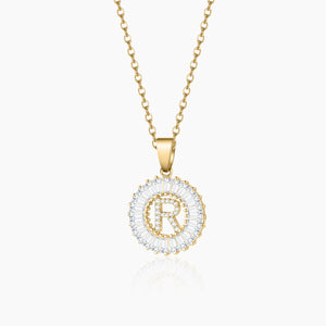 Iced Baguette Initial Necklace