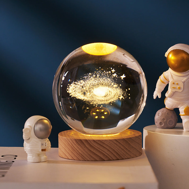 Creative 3D universe luminous crystal ball