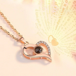 "I LOVE YOU" Heart Shape Necklace 100 Languages