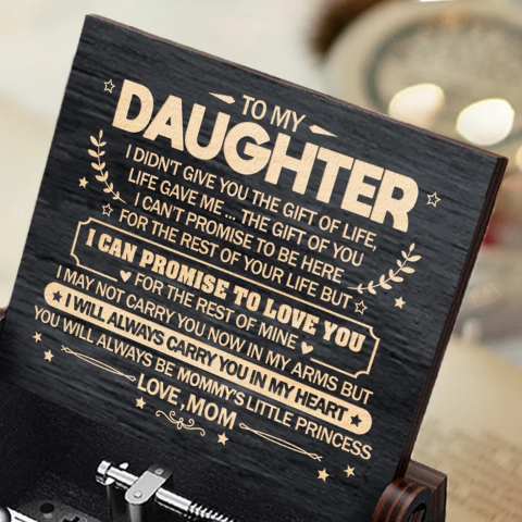 Mom To Daughter ( I Will Always Carry You In My Heart ) Black Music Box