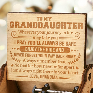 Grandma To Granddaughter ( I'M ALWAYS RIGHT THERE IN YOUR HEART ) Engraved Music Box