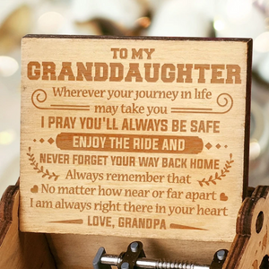 Grandpa to Granddaughter ( I'M ALWAYS RIGHT THERE IN YOUR HEART ) Engraved Music Box