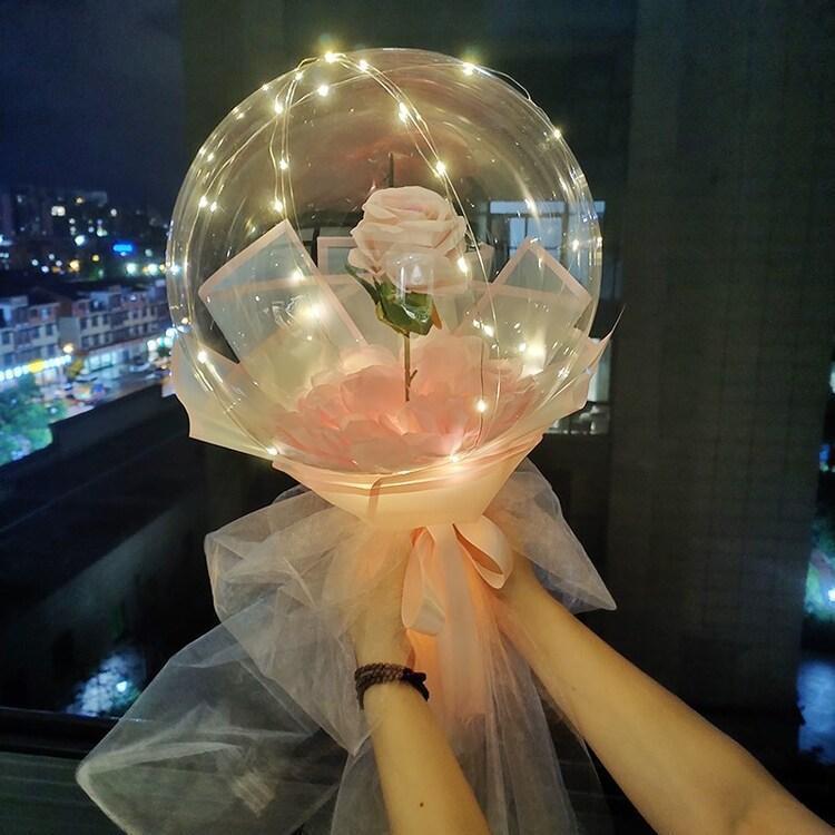 (Hot Sale -50% Off)LED Luminous Balloon Rose Bouquet