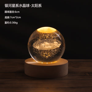 Creative 3D universe luminous crystal ball