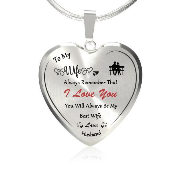 To My Best Wife Heart Necklace