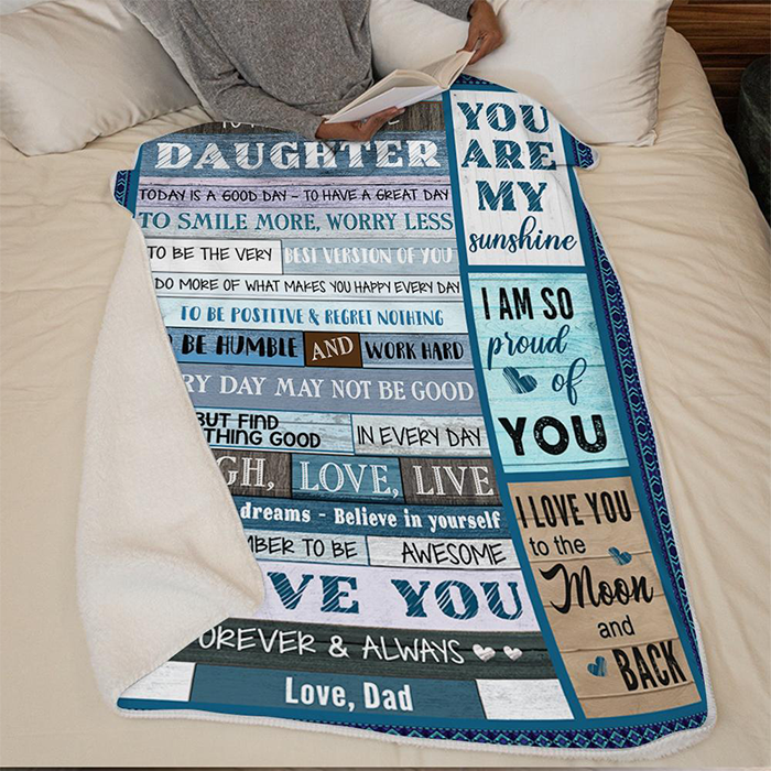 50% OFF Best Gift-Dad To Daughter - Smile More, Worry Less - Blanket