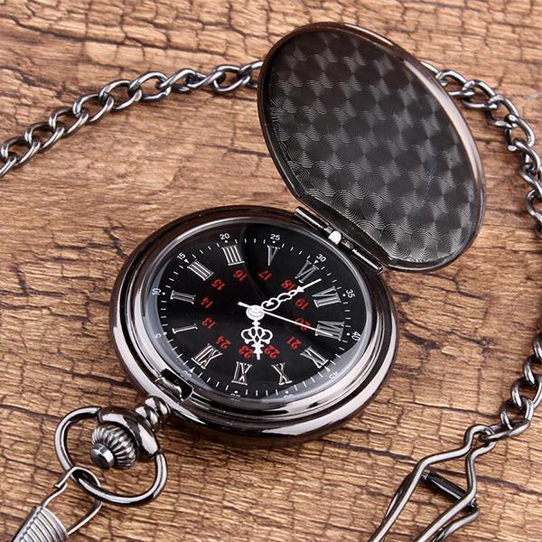 To My Grandson Quartz Pocket Chain Watch