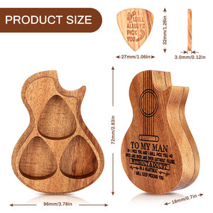 To My Man 🎁- I Pick You Wood Guitar Picks With Case