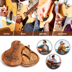 To My Man 🎁- I Pick You Wood Guitar Picks With Case
