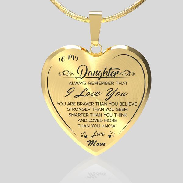 To My Daughter"I LOVE YOU"Heart Necklace