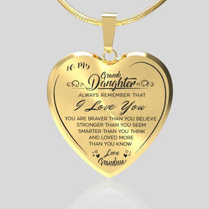 To My GrandDaughter (Love Grandma) Heart Necklace