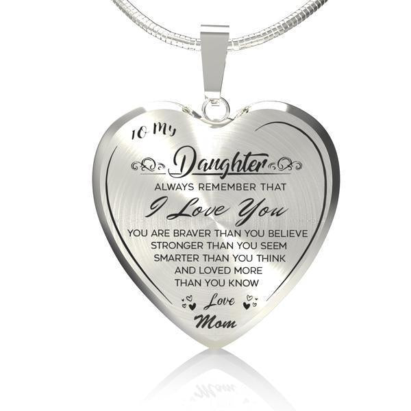 To My Daughter"I LOVE YOU"Heart Necklace