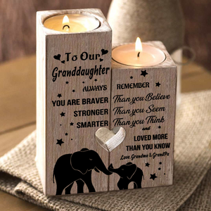 Grandma & Grandpa to  Granddaughter - You Are Loved More Than You Know - Engraved Candle Holder