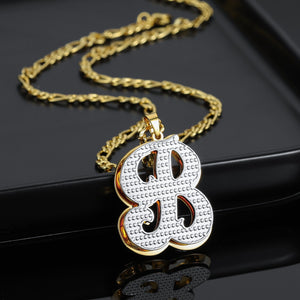 Double Plated Initial Necklace w/ Figaro Chain
