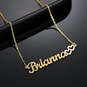 Iced Hearts Name Necklace
