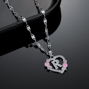 Flower Initial Necklace w/ Clip Chain