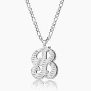 Kids Double Plated Initial Necklace w/ Figaro Chain