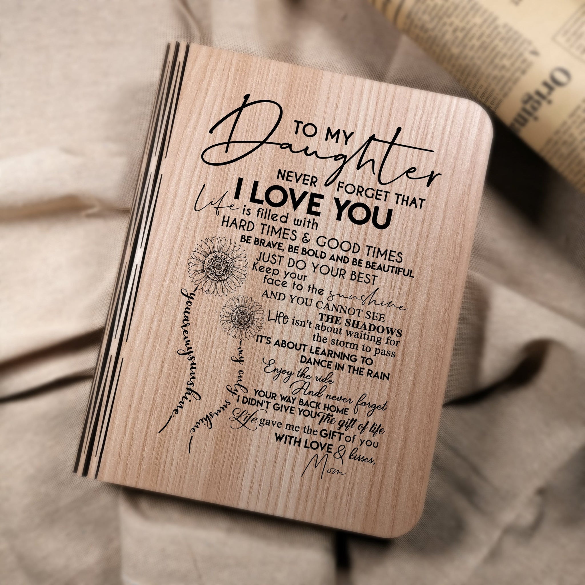 Mom To Daughter - Never Forget That I Love You -LED Folding Book Light
