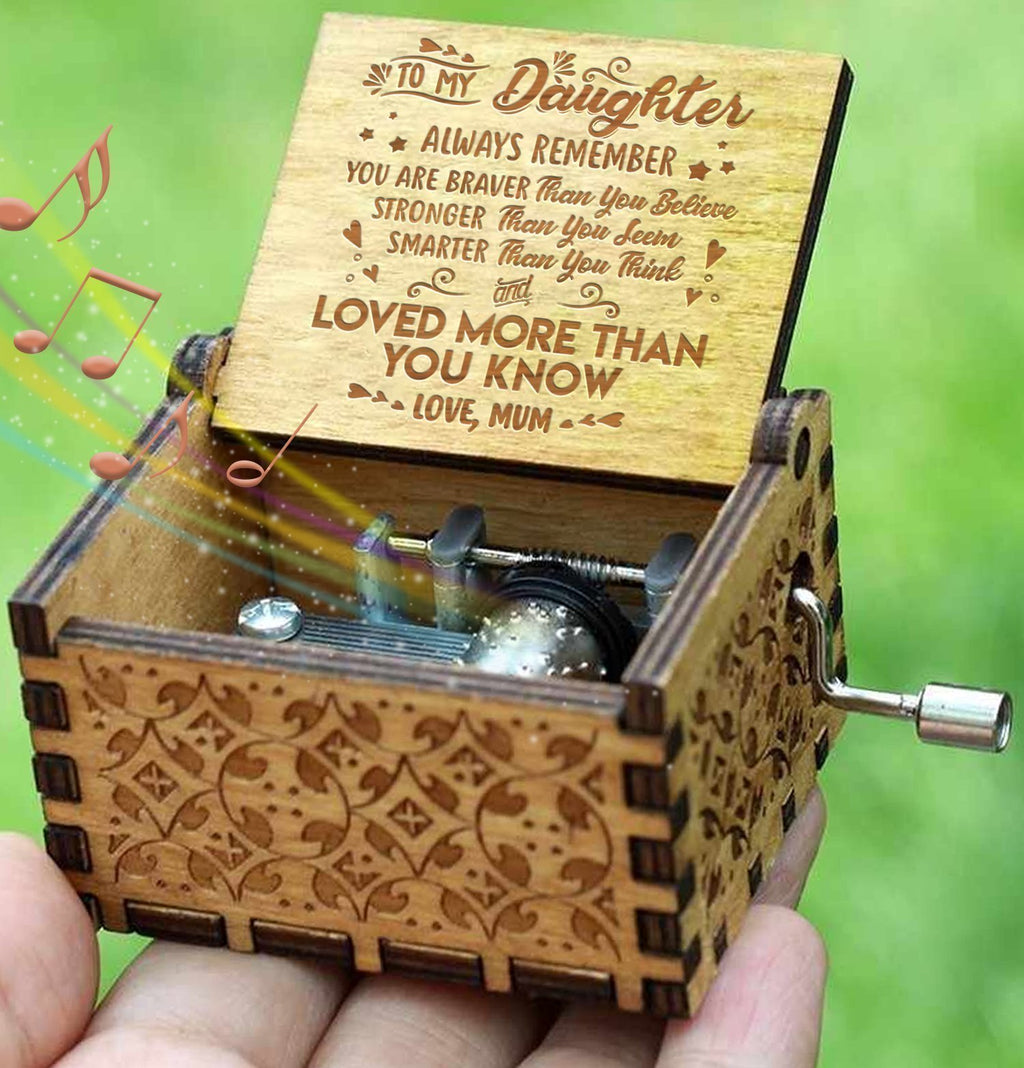 Mum To Daughter - You Are Loved More Than You Know - Engraved Music Box