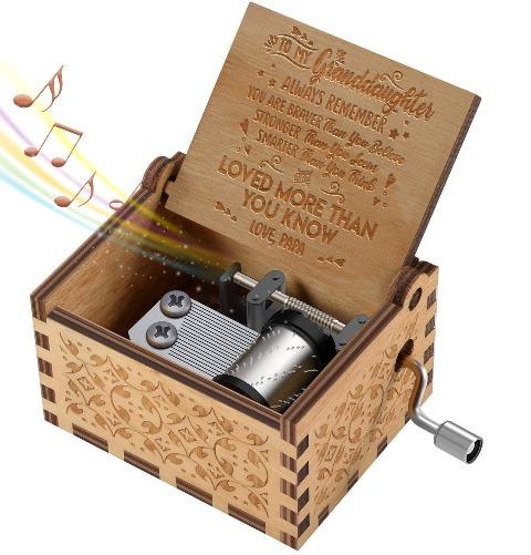 Papa To Granddaughter ( You Are Loved More Than You Know ) Engraved Music Box