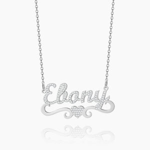 Iced Heart Name Necklace