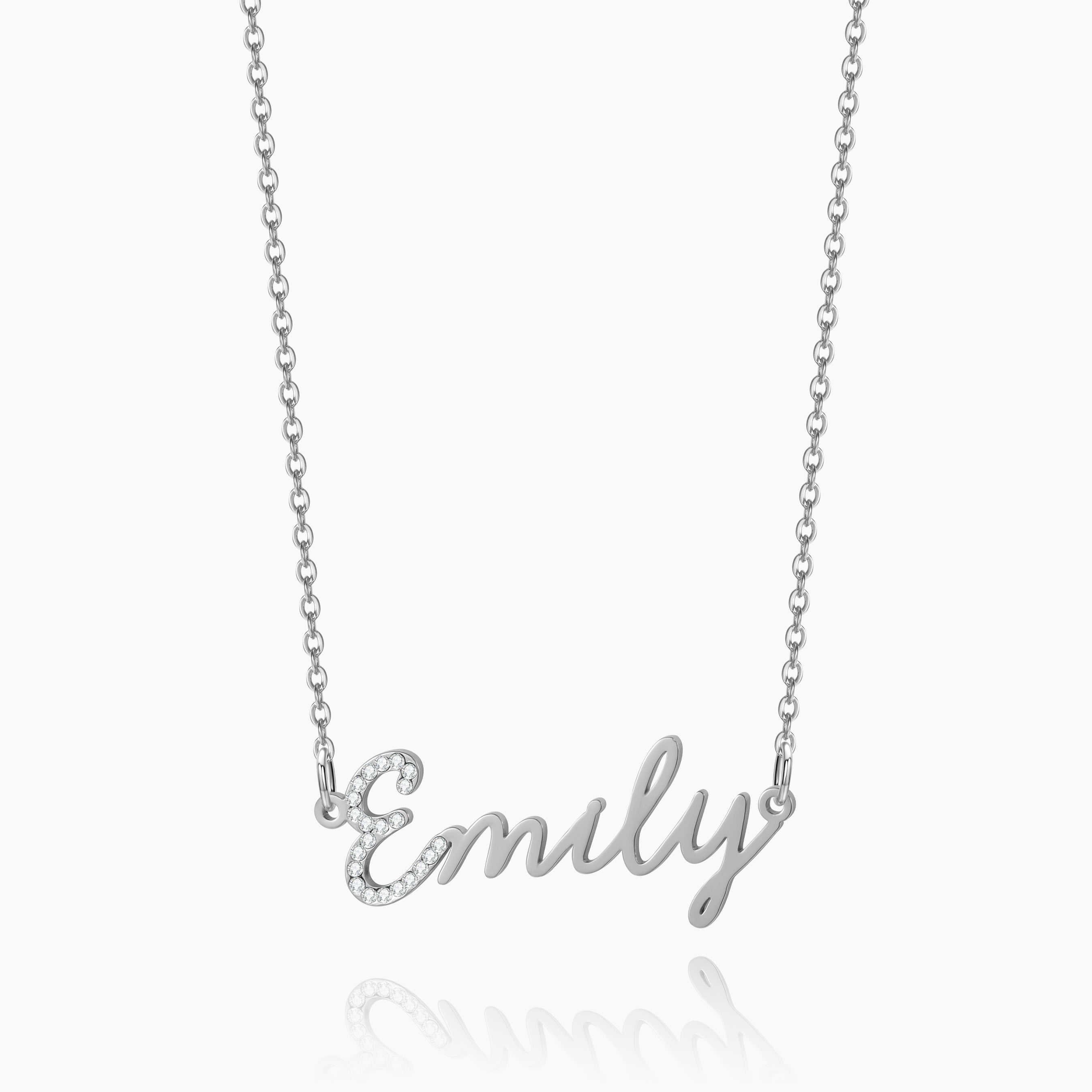Iced Letter Script Name Necklace