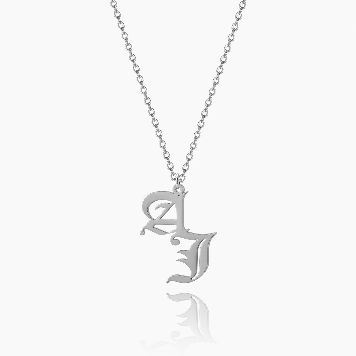 Gothic Two Letter Necklace