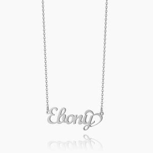 Crescent Heart Name Necklace