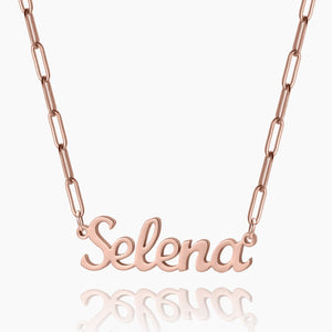 Custom Name Necklace w/ Paper Clip Chain