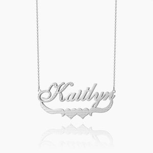 Double Plated Double Heart Name Necklace